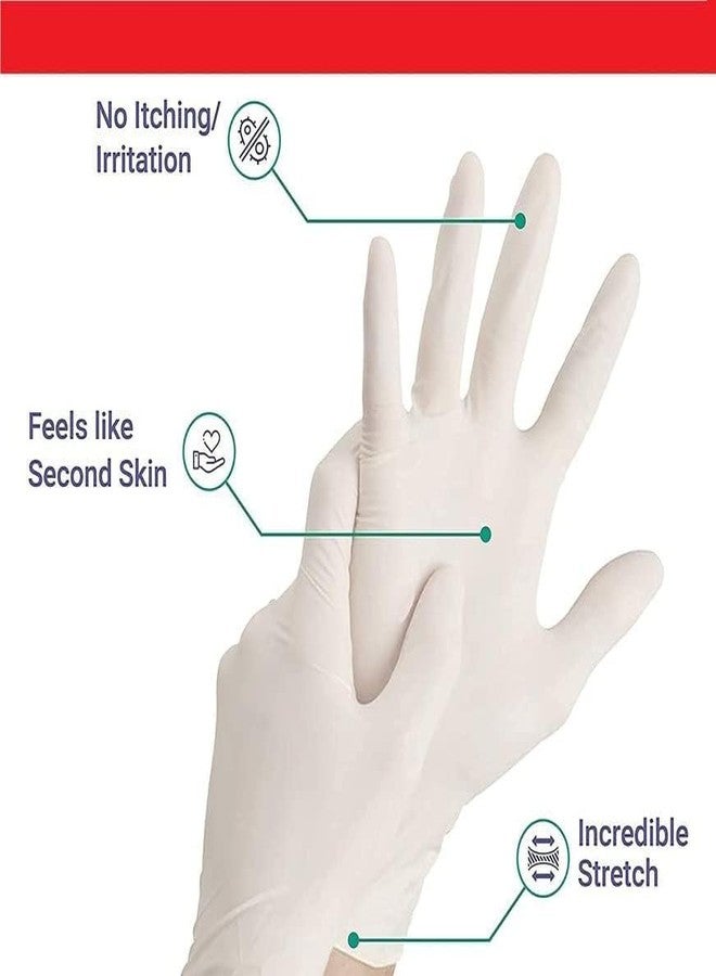 Cowox Latex Powder Free Multipurpose Uses White Hand Gloves For Kitchen/Cleaning/Gardening/Food Grade/Non Tearable||Size-M,100 Pieces, Latex - Image 3